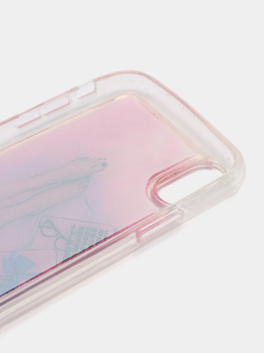 Желтый силиконовый чехол с жидкими блестками для iPhone X/Xs