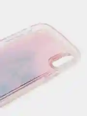 Желтый силиконовый чехол с жидкими блестками для iPhone X/Xs