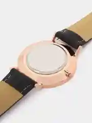 Золотой мужские наручные часы, кожаный ремешок, тонкие