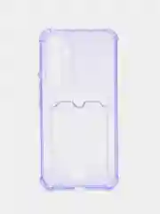 Лавандовый чехол для Samsung Galaxy A54 / Самсунг Галакси А54, прозрачный, с карманом для карты