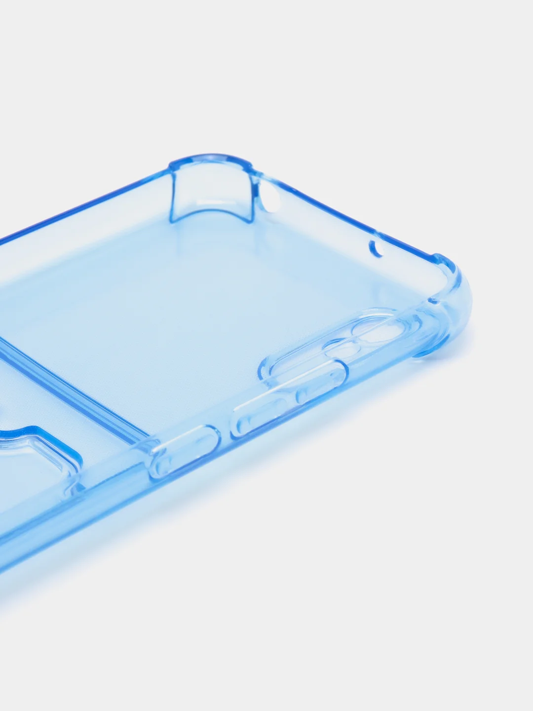 Голубой чехол для Xiaomi Redmi 9A, Сяоми Редми 9А прозрачный, с карманом для карты