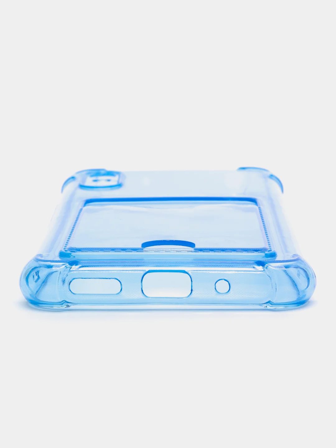 Голубой чехол для Xiaomi Redmi 9A, Сяоми Редми 9А прозрачный, с карманом для карты