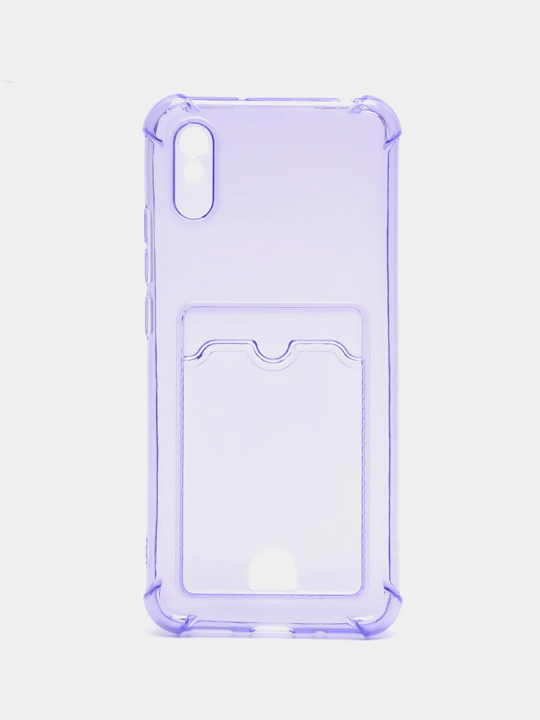 Лавандовый чехол для Xiaomi Redmi 9A, Сяоми Редми 9А прозрачный, с карманом для карты