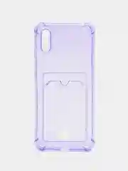 Лавандовый чехол для Xiaomi Redmi 9A, Сяоми Редми 9А прозрачный, с карманом для карты