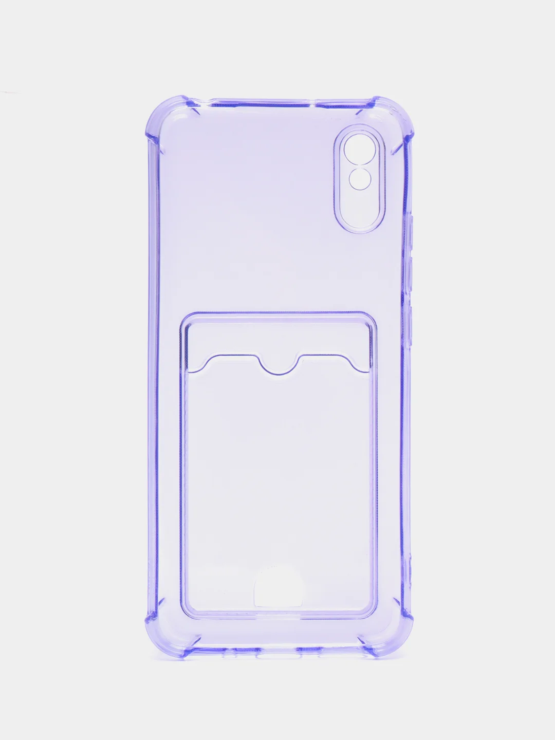 Лавандовый чехол для Xiaomi Redmi 9A, Сяоми Редми 9А прозрачный, с карманом для карты