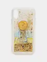 Желтый силиконовый чехол с жидкими блестками для iPhone X/Xs