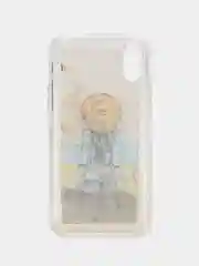 Желтый силиконовый чехол с жидкими блестками для iPhone X/Xs