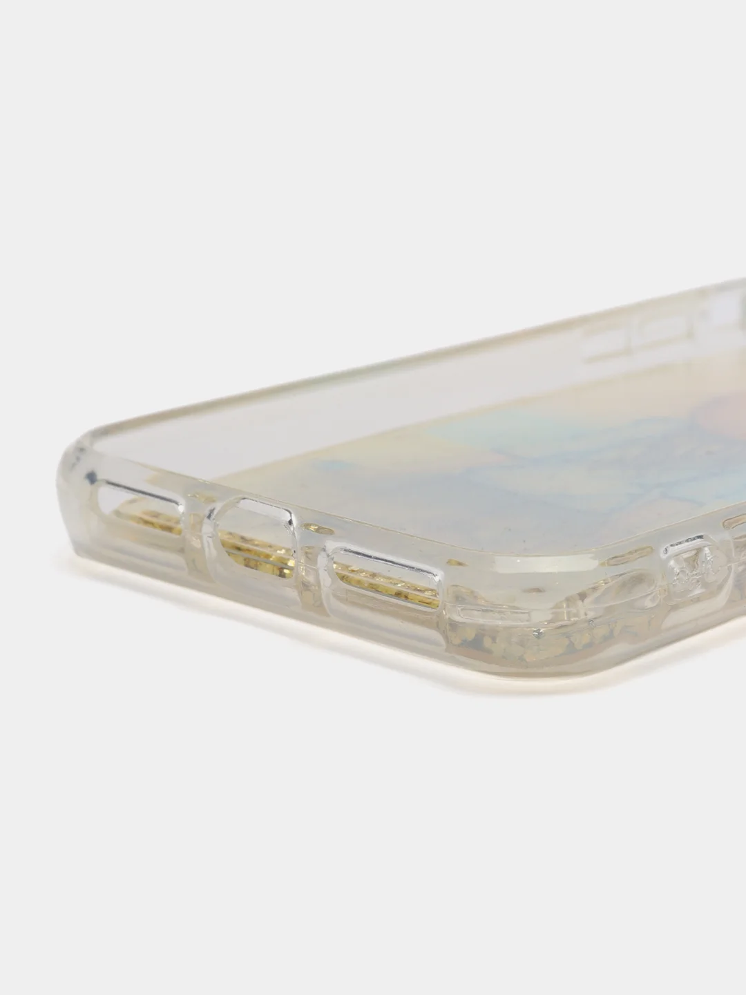 Желтый силиконовый чехол с жидкими блестками для iPhone X/Xs