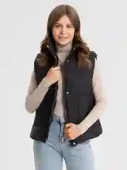 Черный жилет женский, утеплённый