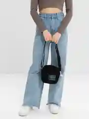 Черный сумка-мессенджер "Top Pocket" вельветовая маленькая