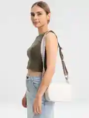 Белый сумка женская, через плечо, из экокожи