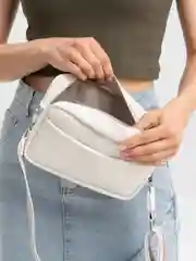 Белый сумка женская, через плечо, из экокожи