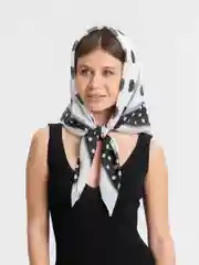 Черный платки в горошек, хлопок и бамбук