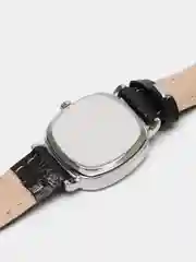 Серебряный часы наручные, женские часы на классическом кожаном ремешке