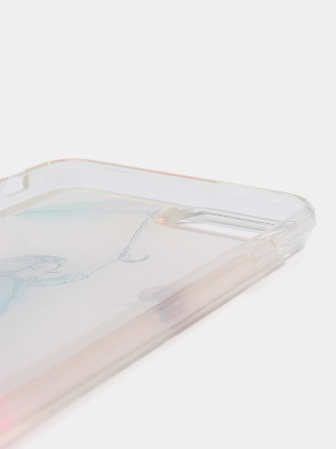 Розовый силиконовый чехол с жидкими блестками для iPhone 7P/8P