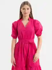 Желтый платье хлопковое, ярусное