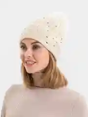 Бежевый шапка женская  тёплая