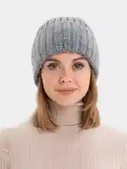 Серый шапка женская зимняя КЕТ на флисе