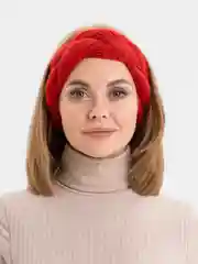 Красный повязка на голову, вязаная