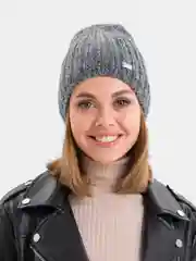 Угольный шапка женская бини "Ирбис"