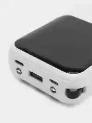 Белый power bank 10000/20000 mAh со встроенными 4 кабелями, внешний аккумулятор