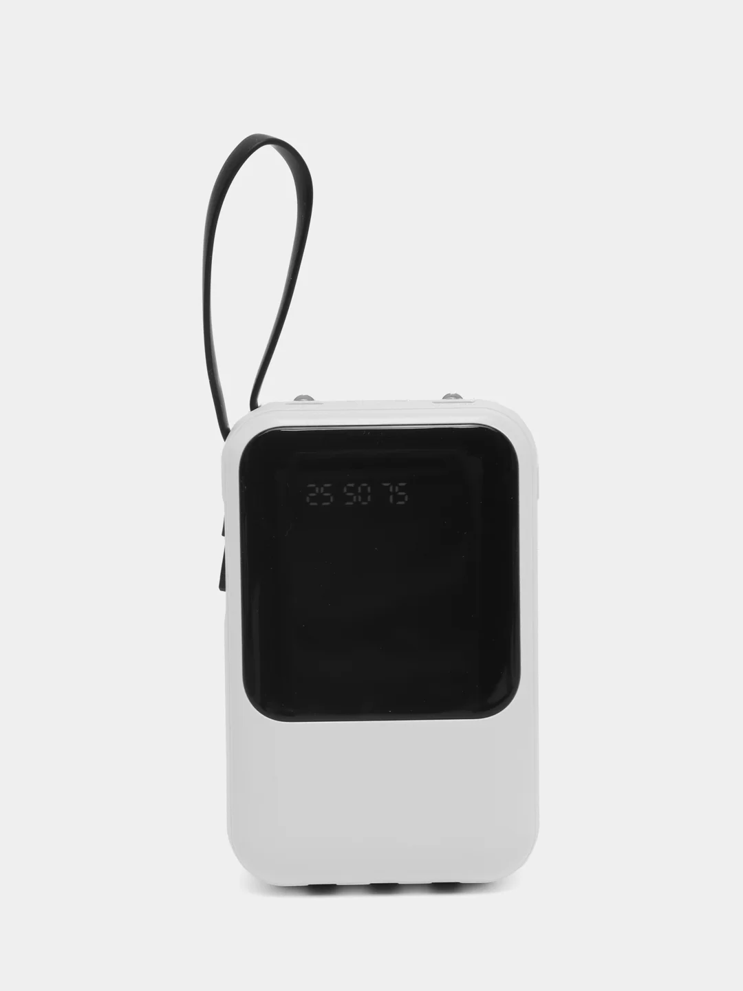 Белый power bank 10000/20000 mAh со встроенными 4 кабелями, внешний аккумулятор