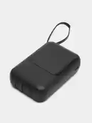 Черный power bank 10000/20000 mAh со встроенными 4 кабелями, внешний аккумулятор