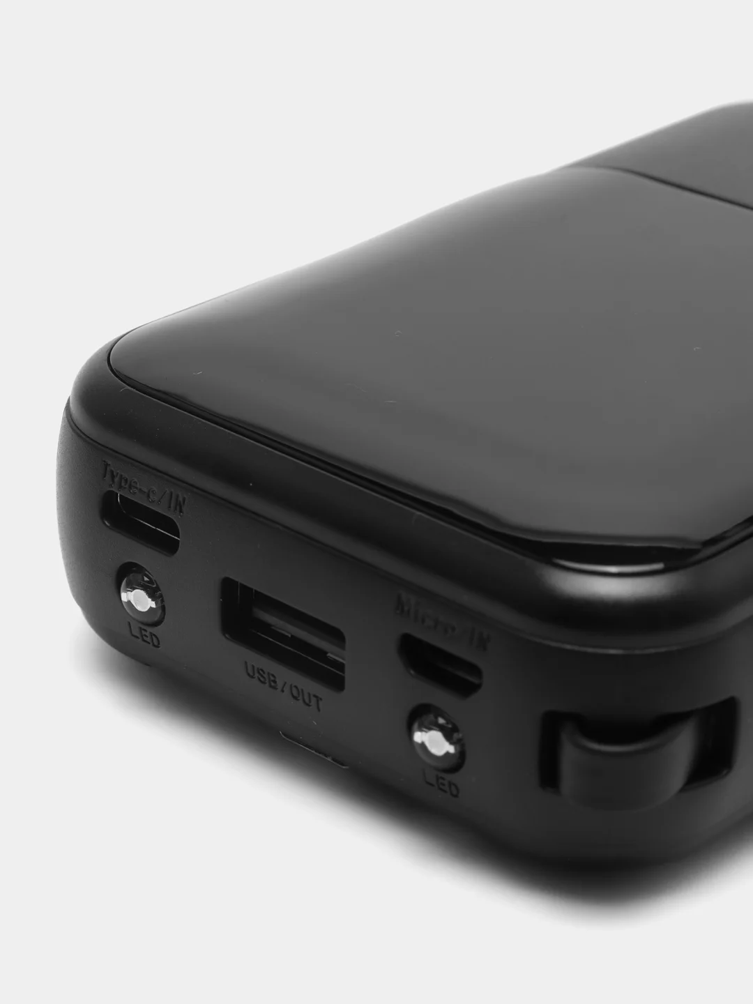 Черный power bank 10000/20000 mAh со встроенными 4 кабелями, внешний аккумулятор