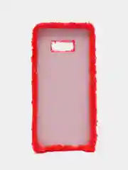 Красный чехол накладка для Samsung Galaxy S8 Plus, пушистый