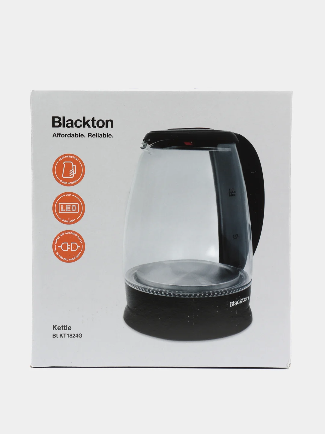 Электрический чайник Blackton Bt KT1824G, электрочайник стеклянный С ПОДСВЕТКОЙ 1500 Вт