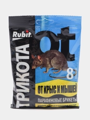 Брикет парафиновый Rubit (Рубит) "Трикота", от грызунов, 8 доз, 80г