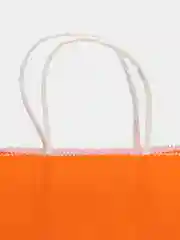 Оранжевый крафт пакет с ручкой, бумажный, однотонный, 21,5 х 15 х 8 см