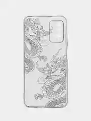 Пудровый силиконовый чехол на Xiaomi Redmi 9T / Редми 9Т прозрачный, с рисунком, защита камеры