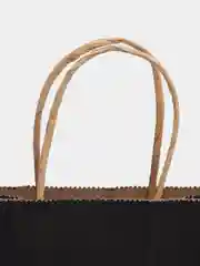 Черный крафт пакет с ручкой, бумажный, однотонный, 21,5 х 15 х 8 см
