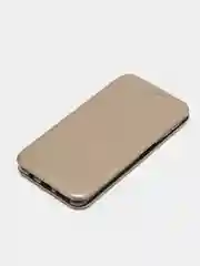 Золотой чехол-книжка для Samsung Galaxy A 7 (2018), A7(2018), экокожа (Самсунг А7(2018), А7 2018