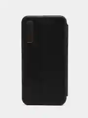Черный чехол-книжка для Samsung Galaxy A 7 (2018), A7(2018), экокожа (Самсунг А7(2018), А7 2018