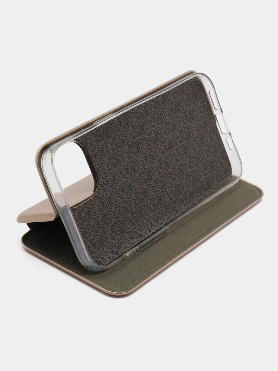 Золотой чехол-книжка для iPhone 13, экокожа