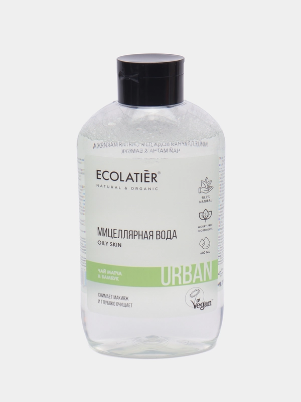 Ecolatier Urban мицеллярная вода для снятия макияжа, чай матча и бамбук, 600 мл