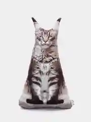 Серый меланж мягкая подушка Кошка/Кот, реалистичная