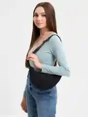Сумка женская, через плечо, с минималистичным дизайном, черная