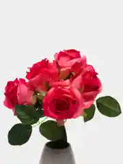 Фуксия букет роз, 7 шт, искусственная силиконовая роза