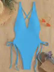 Голубой купальник сплошной