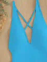 Голубой купальник сплошной