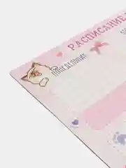 Розовый планер магнитный "Расписание уроков" с маркером 400 х 290 мм. Проф-Пресс