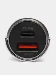 Серый автомобильное зарядное устройство USB, Type-C, 3.1 А, в прикуриватель, быстрая зарядка