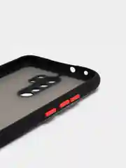 Угольный чехол Xiaomi Redmi 9 (Сяоми Редми 9) пластиковый матовый с цветными кнопками