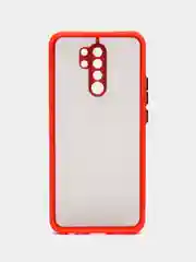 Алый чехол Xiaomi Redmi 9 (Сяоми Редми 9) пластиковый матовый с цветными кнопками