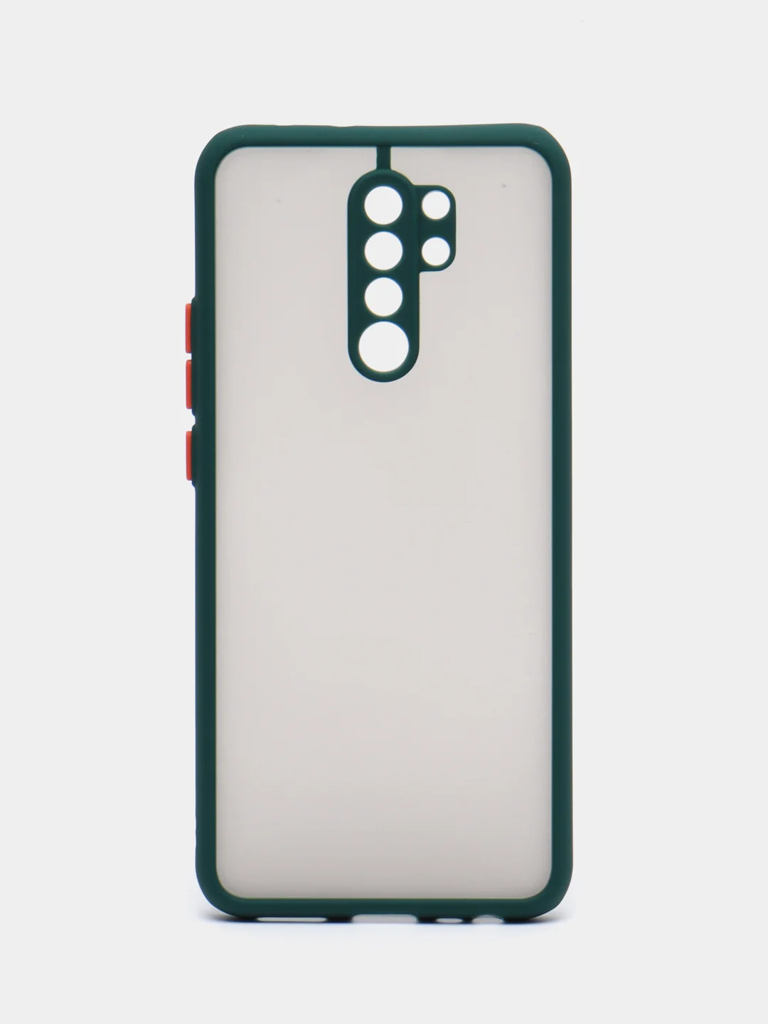 Тёмно-зелёный чехол Xiaomi Redmi 9 (Сяоми Редми 9) пластиковый матовый с цветными кнопками