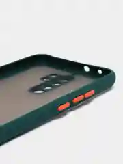 Тёмно-зелёный чехол Xiaomi Redmi 9 (Сяоми Редми 9) пластиковый матовый с цветными кнопками