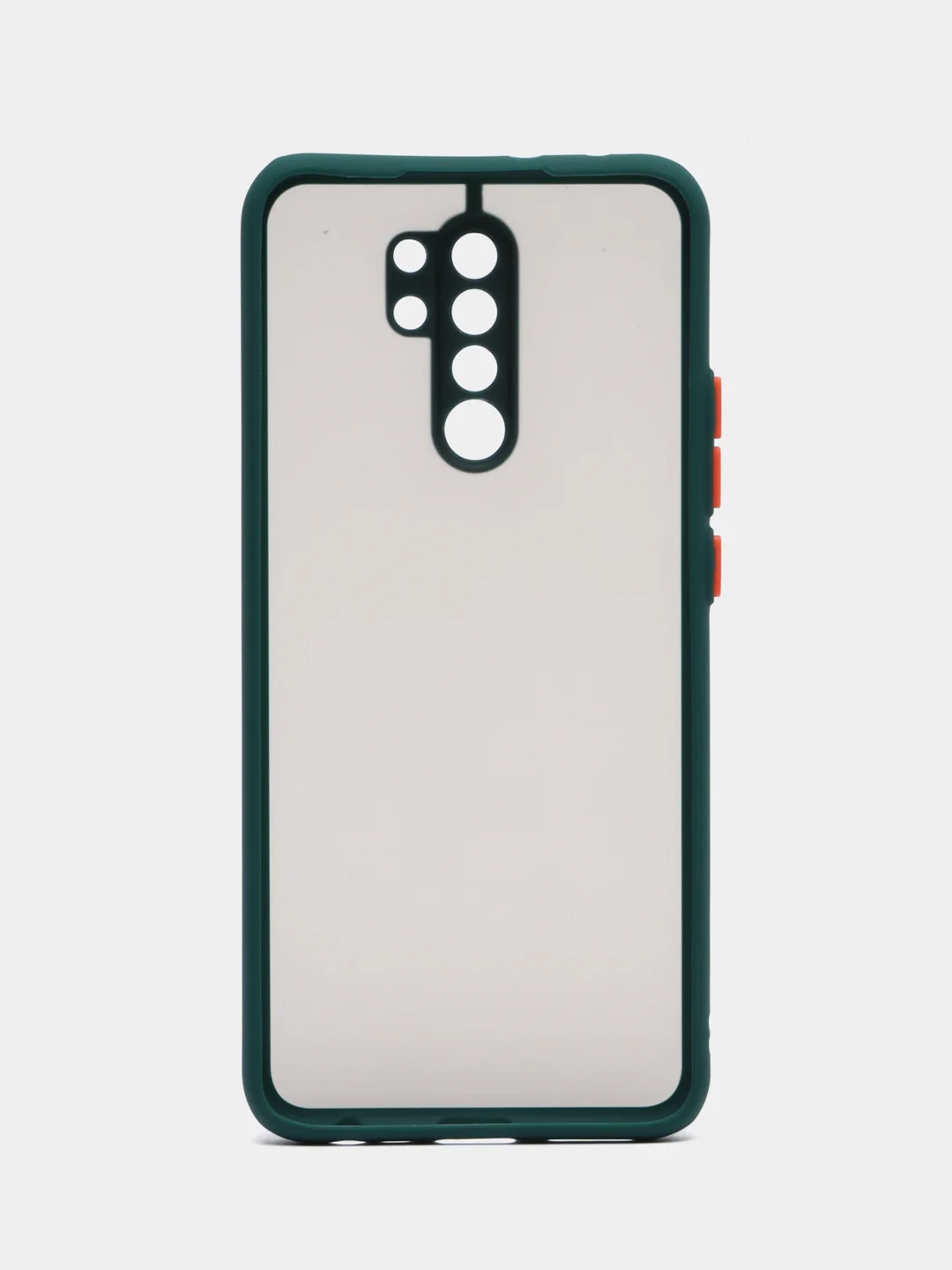 Тёмно-зелёный чехол Xiaomi Redmi 9 (Сяоми Редми 9) пластиковый матовый с цветными кнопками